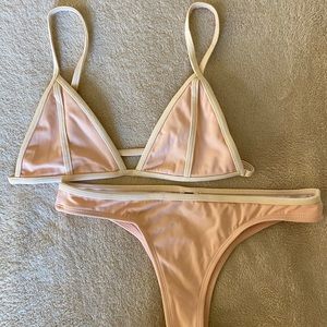 Never Worn - Mint Swim bikini pink and beige